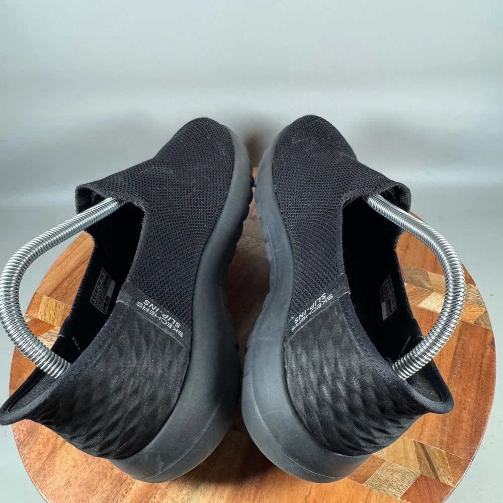 Skechers Slip-ins Go Walk Anywhere Black Mesh Shoes 124641W Womens 9 Wide